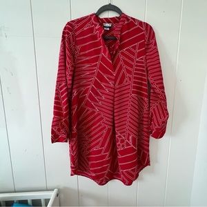 Manuheali'i Red Long Sleeve Tunic Dress XS